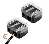 2Pcs Eyeliner Sharpener,Black Compact Dual Cosmetic Pencil Sharpener,2 Holes Makeup Sharpener,for Various Sizes of Eyebrow Pencil,Eyeliner,Lip Liner
