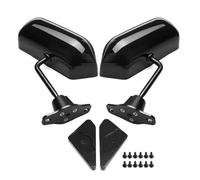 2PCS F1 Style Car Side Wide Angle Wing Rearview Mirrors For Rav4 For Mazda3 For RX7 For Sxe10 For G35 City Glossy Black/Carbon Fiber Look(Carbon Fiber Look)