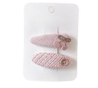 2pcs fabric hair clips, cute and sweet multi colored bows, mini handmade hair accessories Pink cherries