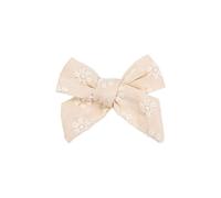 2PCS Fabric hair clips, hand-made sweet and cute bangs with pure cotton embroidered bows, side clips beige