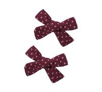 2PCS Fabric Wrapped Hair Bows Side Hair Clip for Children Girl with Wide Teeth Grip Secure Grip Barrettes Everyday Wear Bowknot Barrettes