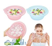 2PCS Face Ice Bowl, Ice Bowl for Face Bath, Foldable Portable Wash Basin with Built-In Icetray, Quick Cooling for Puffiness Relief, Soothe Skin, Bathroom Accessories, Facial Bowls for Home Travel Use