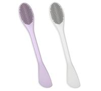 2Pcs Face Mask Brush Applicator Silicon Mask Brushes for Facials Cleaning Exfoliating Facial Cleansing Brushes with Bristles Face Scrubber for Facial Mud Anti Aging Masks Gels DIY Masks