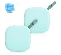 2pcs Face Mask Organizer, Mask Storage Case Mask Case Storage Box Masks Organizer Portable Mouth Covering Organizer Case with Handle for Cosmetic Credit Card