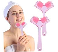 2Pcs Face Roller Massager, Neck Tightening Chin Fat Remover Manual Massage Tool, Beauty Tools Anti Aging Skin Care Face Up for Women Neck Roller for Tightening