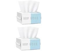 2PCS Face Towels, Cotton Facial Dry Wipes, Makeup Remover Wipes, Deeply Cleansing Disposables Face Towel for Facial Cleansing, Multi-Purpose Cloths for Sensitive Skin