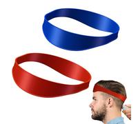 2PCS Fade Guide, Shaving Template Home Hair Cutting Guide, DIY Self Neckline Shaving Flexible Curved Fade Guide for Men, Portable Softness Silicone Hair Trimming Guide (Blue Red)