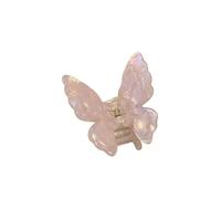 2PCS Fairy Butterfly Hair Claw French Retro Acetate Crab Hair Clip Sweet Princess Shark Clip For Women Girl Hairpin Hair Accessories(Colorful Light Pink)