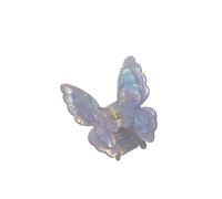 2PCS Fairy Butterfly Hair Claw French Retro Acetate Crab Hair Clip Sweet Princess Shark Clip For Women Girl Hairpin Hair Accessories(Colorful Blue 6cm)