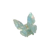 2PCS Fairy Butterfly Hair Claw French Retro Acetate Crab Hair Clip Sweet Princess Shark Clip For Women Girl Hairpin Hair Accessories(Colorful Green 6cm)