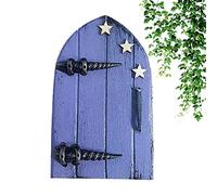 2pcs Fairy Garden Door, Wooden Miniature Fairy Gnome Fairy Door,Yard Art Sculpture Decor for Kids Room Wall and Trees Fairy Garden Outdoor Accessories (Purple)