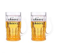 2PCS Fake Beer Mug, 15x8.5cm Double Layer Funny Beer Mug, Realistic Plastic Fake Beer Mugs with Handles Mezzanine Model Beer for Bar Beverages Pranks, Parties & Novelty Decor