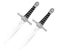 2pcs Fake Foam Swords, Realistic Dagger Knife Toy Foam Short Sword Prop Martial Arts Weapons for Play Fighting Assassins Costume Accessory