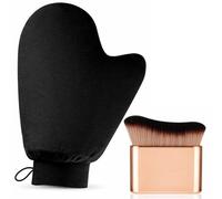 2PCS Fake Tan, Tanning Brush, Fake Tan Mitt, Professional Self Tanning Tools For Smooth Application, Salon Quality Tanning Accessories For Body And Face, Home And Travel Use