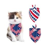 2Pcs Fall Dog Bandanas, Independence Day Dog Bandanas Pet Scarf for Boy and Girl, Durable Triangle Bibs Handkerchief Pet Outfit for Medium to Large Dogs