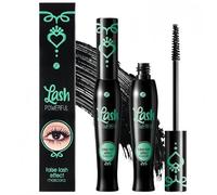 2PCS False Lash Effect Mascara,Green Tubing Waterproof Mascara Black for Daily Use,Lengthening&Volume Fiber,Prime Lash Makeup,Long Lasting 4D Silk Fiber,Gentle Formulation,Suitable for Sensitive Eyes
