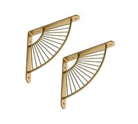 2Pcs Fan Shaped Metal Shelf Brackets - Decorative Wall Mount Shelving Hardware for Home with Mounting Screws