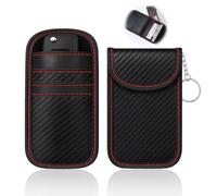 2PCS Faraday Pouch for Car Keys, Faraday Bag, Signal Blocking Keyless Entry Protector Bag with RFID NFC WiFi Bluetooth Shielding, Anti-Theft Key Fob Case for Car Security, Carbon Fibre Design
