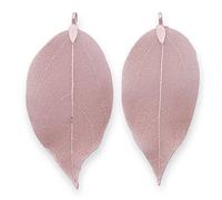 2pcs fashion Electroplated leaf pendant,Filigree Leaf Charm,Natural Real Leaf jewelry making,rose gold