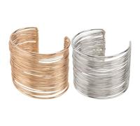 2pcs Fashionable Adjustable Metal Cuff Bracelet for Women Silver Alloy | Delicate Classic Vintage Style, Comfortable to Wear, High Toughness, Charming Wrist Jewelry, Convenient to Wear