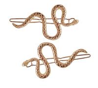 2pcs Fashionable Metallic Snake Hair Clips Retro Animal Barrettes Hair Fringe Decoration Novelty Headwear Jewelry