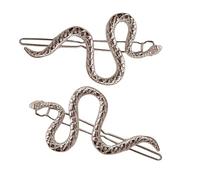 2pcs Fashionable Metallic Snake Hair Clips Retro Animal Barrettes Hair Fringe Decoration Novelty Headwear Jewelry
