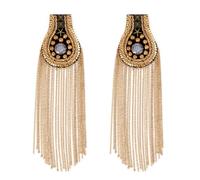 2Pcs Fashionable Tassel Chain Shoulder Fine Workmanship Alloy Epaulet Shoulder Decoration Uniform Epaulet Punk Rivet Chain for Costume Decoration