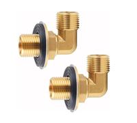 2Pcs Faucet 90 Degree Elbow Joint Cold and Hot Inlet Pipe Joint Brass 1/2inch Male Elbow Backsplash Mount Connector Cold and Hot Inlet Pipe