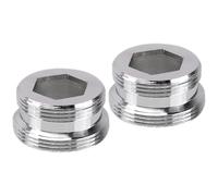 2Pcs Faucet Aerator Adapter Durable Metal Faucet Adaptor Replacement Thread Tap Aerator Connector 22mm to 24mm Metal Adaptor Suitable for Bathroom and Kitchen