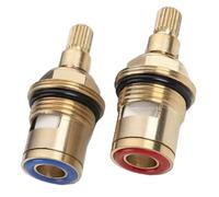 2Pcs Faucet Cartridge Replacement, 1/2 Inch Turn 20 Spline Brass Ceramic Faucet Cartridges, Ideal for Hot & Cold Water, Bathroom Sink Faucets & Parts