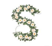 2PCS Faux Rattan Wreath Garland for Wedding Arch Decor Garden Patio Courtyard Event Backdrop Floral Styling (Gold)