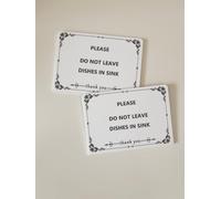2Pcs Favorites hotel Essentials For Hosts - No Not Leave Dirty Dishes In Sink 4.5"x3" Acrylic Sign,Rental Home Necessities & Kitchen Signs