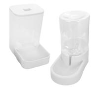 2PCS Feeder And Water Bowl Set Clear Waterer and Dry Food Container For Busy Pet Owners And Pet Daily Feeding