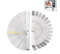 2PCS Feeler Gauge Set, 32 Blade Straight and 16 Blade Offset Feeler Gauges, SAE Metric Thickness Gauge, Stainless Steel Gap Measuring Tool for Spark Plugs, Valves, Guitar and Mechanical Maintenance