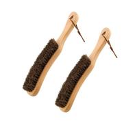 2Pcs Felt Hat Cloth Brush with Beech Handle, Horse Hair Wood Hat Clean Sponge Polish Felt Brushes, Bristle Lint Brush Remover for Hat, Pet Hair, Suits, Cashmere, Wool, Velvet, Suede, Shoe