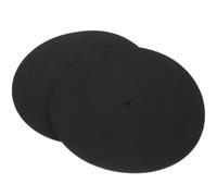 2pcs Felt Record Protective Mat for Turntable Vinyl Players Black | Replacement for Worn Pads, Gentle Support for Records, Clean Stable Spin, Dj Accessory