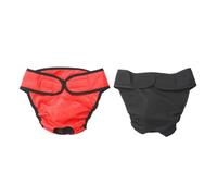 2pcs Female Dog Diaper Physical Pant Xl Cotton with Hook and Loop | Black and Red Options, Waist 60 to 70cm, Estrus and Crate Time, Leak Containment