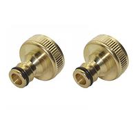 2PCS Female Thread Tap Connector, 31mm Female Thread, Hose Pipe Connector, Brass Internal Adaptor, Nipple Hose Connector for Car Wash Garden Irrigation
