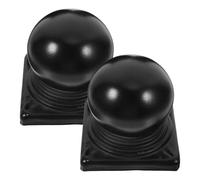 2pcs Fence Post Finials Weather Resistant Black Metal for 100mm Tube Posts | Galvanized Iron Caps, Modern Anti-Theft Protection, Two-Piece Set for Lawn Boundaries, Gate Entrances and Property Managers