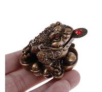 2PCS Feng Shui Toad Money lucky Fortune Wealth Chinese Coin Frog Toad Home Office Prosperity Decoration Tabletop Ornaments Good Lucky Gift Charm Wealth Lucky Money Frog