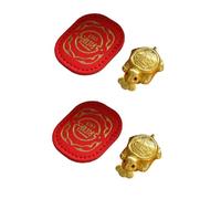 2PCS Fengshui Lucky Turtle Wallet Charm Money-biting Turtle Ornaments Decor With Daily Wealth For Longevity Financial Protection