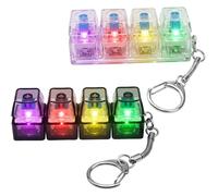 2Pcs Fidget Keyboard, Keyboard Fidget, 4 Button Keyboard Fidget Toy Light Up, Funny Stress Relief Clicker Keyring