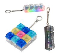 2PCS Fidget Keyboard, Keyboard Fidget, Multi-functional Keychain with Lamp Clicker Decompression Gift for Boys Girls While Away Time Easy to Carry (3pcs)