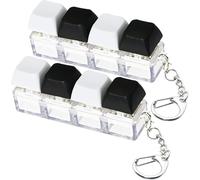 2PCS Fidget Keyboard Toy - Fidget Toys - Plastic Keyboard Fidget - Stress Relief - Multi-Functional Keychain - For Anxiety Relief (Black&White)