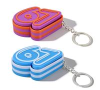 2PCS - Fidget Keychain, 67 Keychain, 3D Printed Sensory Clicker Keychain Fidget Clicker Toys for Adults, Boost Focus & Calm Anxiety at Work, Travel - Ideal Stress-Relief Gift