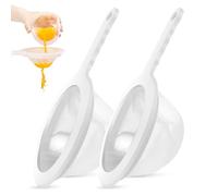 2Pcs Fine Mesh Strainer,Nylon Sieves and Strainers,Fine Mesh Sieves with Plastic Handle for Juicing Coffee Nut Milks, Butter and Cheese White (120 and 200 Mesh)