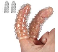 2pcs Finger Condoms,Adult Finger Sleeves Vibrator Accessories, Masturbation Sleeve G-Spot Clitoral Vagina Anal Nipple Stimulation, Sex Accessories Anal Sex Toys for Adults Women Men Couples Oral