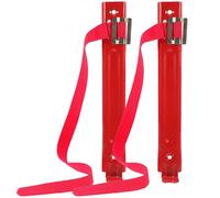 2pcs Fire Extinguisher Wall Hook Bracket, Universal 2kg Metal Mount | Tool Free Setup, Space Saving Design, Red Iron Finish, for Walls, Workshops and Homes