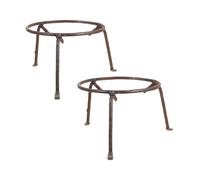 2pcs Fire Pit Tripod Steel Boiler Rack for Wok and Campfire Cooking | Triangular Legs, Reinforced Corner Supports, High Heat Resistance, Golden Finish, for Bbq and Lightweight Hiking