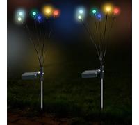 2Pcs Firefly Solar Garden Lights Solar Globe Lights Decorative LED Solar Swaying Light Waterproof Solar Stake Lights Landscape Firefly Lights for Garden, Patio, Backyard, Lawn Decoration (Colorful)